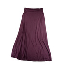 Zenana Premium Lightweight Fold Over Waist Maxi Skirt Purple Plus Size 1x