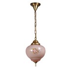 Vintage New Old Stock Pendant Lights With Pink Glass Shades  2 Available  Nc5115