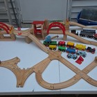 Brio Wooden Train Track Set Lot W  Bridges  Station  Signs  Trains vehicles