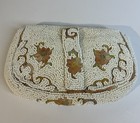 Stunning Antique 1920s   1930s Made In France Hand-beaded Envelope Evening Clutch