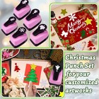 Christmas Hole Punch Set  5 Pcs Different Shape Hole Punches For Paper Craft    