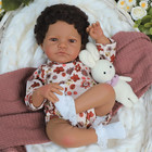 Realistic Reborn Baby Doll - 20 Inch Black African American Girl  Real Lifelike 
