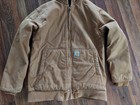 Carhartt Jacket Youth Xl  18 20  Light Brown Lined Hooded Carhartt Coat
