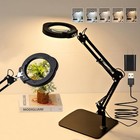 Magnifying Glass With Light And Stand  2-in-1 Led Lighted Desk Lamp  5 Color 