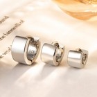 Women Girl Wide Band Small 925 Sterling Silver Plain Huggie Hoop Earrings A33