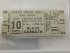 Black Sabbath Full Green Concert Ticket Curtis Hixon Hall Tampa July 10 1971 Bas