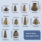 Sofplate 100pcs 10 Styles Flower Bead Caps Cone Spacers Antique Bronze