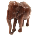 Vintage Hand Carved Wooden Elephant Statue Solid Wood Figurine 8 x8  No Tusks