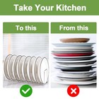 4 Pcs Pot Lid Holder Kitchen Cabinet Organizer Rack For Bakeware Dishes Silver