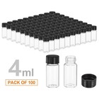 100 200 500pcs 4ml Glass Vials Amber clear W  Caps Liquid Small Vials Container