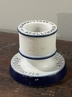 Antique Apollinaris French Cafe Match Holder Striker Cobalt White blue Ironstone