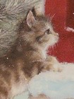 Vintage Christmas Card   Christmas Greeting Card  Unsigned   Dog   Cat