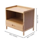Bedroom Storage Organizer Side Table Bamboo Bedside Nightstand End Table drawer
