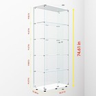 5-shelf Glass Display Cabinet W led Lights   Lock Door glass Freestand Bookshelf