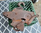 Antique Industrial Machine Age Nautical  Farm Iron Triple Pulley Block   Tackle