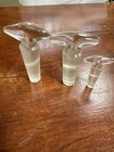 Lot Of  3 Glass Bottle Stoppers Replacement Tops Decanter Lab Apothecary