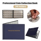 240 Pockets Coin Collection Album Holder Storage Book For Penny quarters badges 
