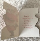 Unused Christmas Santa Ice Skate Jolly Vtg Greeting Card 1950s 1960s Norcross
