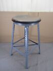 Vintage Industrial Age Steel Work Bench Stool Wood Seat 25  Tall Eagle Steel Mfg