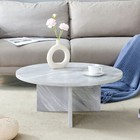 Round Coffee Table Center Cocktail Table Wood Side End Table For Living Room