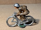 2 Vintage Barclay Manoil Metal Toy Soldiers -courier On Bicycle  - 1930s 1940s