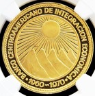 1970 Gold Central America Republic 50 Pesos Coin Ngc Proof 69 Ultra Cameo