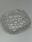 Vtg 90s Libbey Clear Pebble Art Glass Ashtray 4  Mid Century Modern Trinket Dish