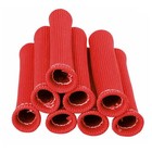 8  Red Spark Plug Wire Sheath Wire Boots Sleeve Heat Shield Cover For Sbc Bbc Aa