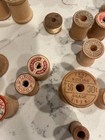 110 Vintage Wooden Sewing Spools Mixed Lot Coats Clark Belding Corticelli