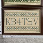 2 Vtg Handmade Ham Radio Call Signs Cross Stitch