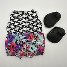 Build A Bear Romper Black White Flower Glitter Belt 1-piece Teddy Clothes Outfit