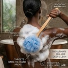 Loofah Back Scrubber For Shower Long Handle Wooden Bath Brush Body Scrubber