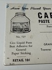 Carters Paste And Mucilage Traverse City Michigan Bottles Ad Vtg Ink Blotter