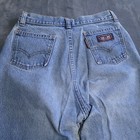 Levis Jeans Denim 60s 70s High Flare Big E Maroon Logo Measurements In Photos