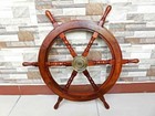 24 brass Wooden Nautical Ship Steering Wheel Stylish D  cor Wood Fishing Wall New