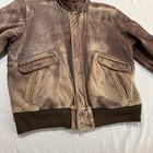 Adam Spencer Vintage Leather Bomber Jacket Adult Men s Size 42t Faded Distress