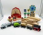 Wood Train   Farm Set Train Track Farm Animals  Farmer  Train Thomas Compatible