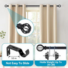 Adjustable Curtain Rod Heavy Duty 5 8 Inch Black Metal For Windows