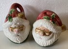 2 Sets Fitz   Floyd Omnibus Santas W boots Salt Pepper Shakers Christmas Vintage