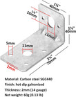 20 Pcs 2-3 4  X 1-5 8  L Right Angle Brackets  90 Degree Reinforced Corner Brace