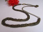 Women Dark Gold Rusty Vintage Silver Metal Twisted Chains Fashion Belt S M L