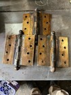 1890 s Antique Door Hinges 3 1 2  Ball Top Victorian Style Copper black Ornate