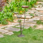 Cast Iron Pedestal Bird Bath And Feeder  For Outside  Colorful 