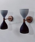 Brass Diabolo Wall Sconce Pair  Mid-century Modern Italian Lighting
