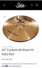 Soultone 14  Custom Brilliant Hi-hats Mint Include Free Zildjian A-custom Cymbal