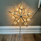 Gold Capiz Shell Bethlehem Star Christmas Tree Topper 10 Point Lit Clip On