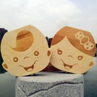 Wooden Teeth Storage Box Milk Tooth Fair Organizer Keepsake Gift Kids Boys Girls