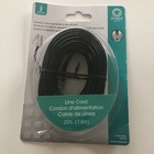 25ft Telephone Line Cord Cable Wire 76580 Modem Fax Phone To Wall Black