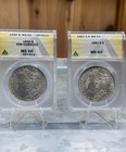 Uncirculated Morgan Us Silver Dollar 2 Coin Lot      includes Anacs Ms63 1881s