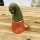 Signed Ceramic Santa Clause Elf Gnome Rope Arms German  Swiss  Christmas Vintage